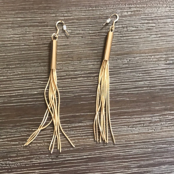 Gold Plated Tassel Earring - Picture 2 of 3